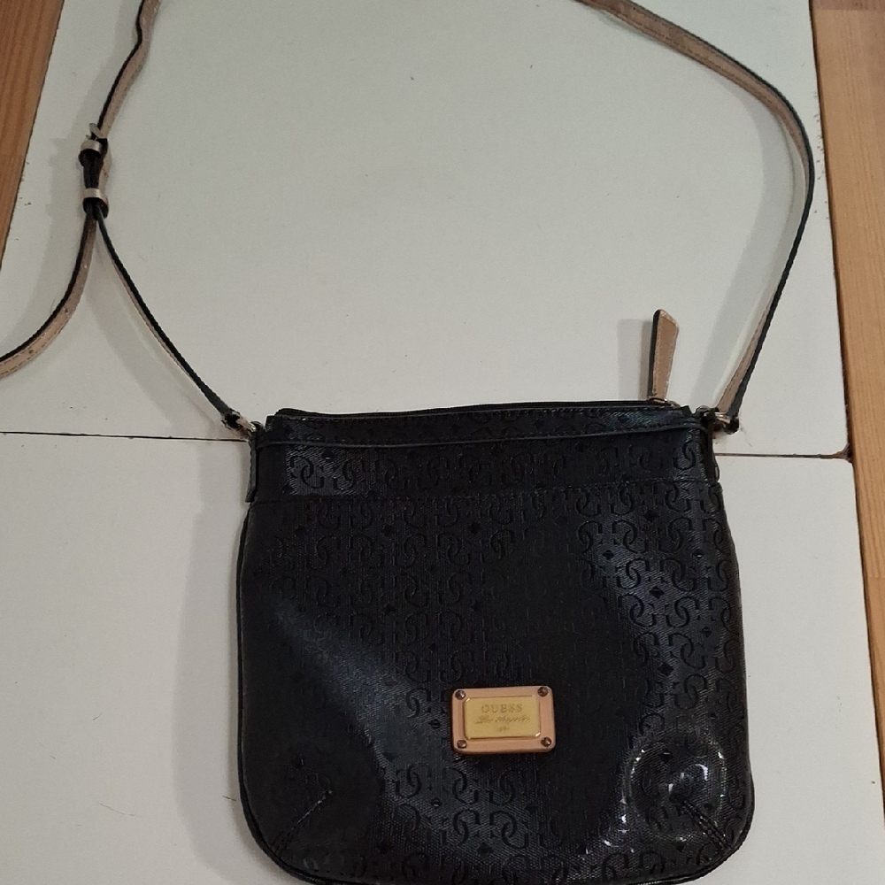 GUESS Shiny Black Crossbody Bag